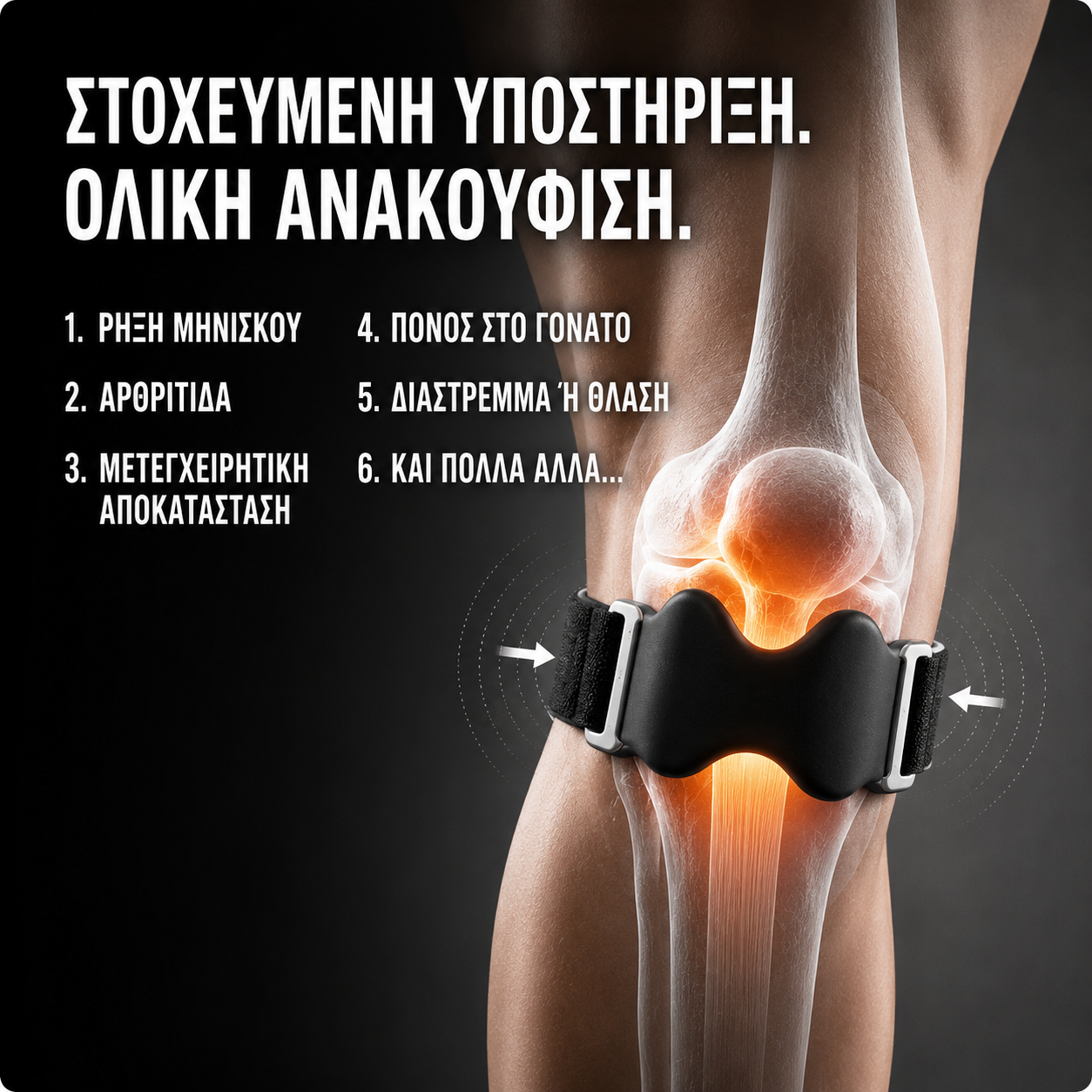 Korviv Knee+™ Ιμάντας Επιγονατίδας για Στήριξη Γόνατος.